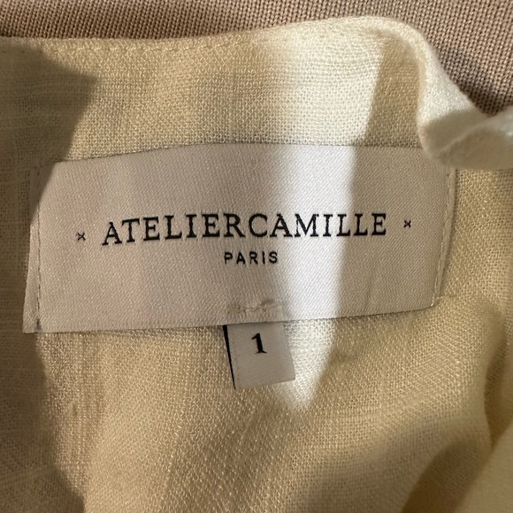 Atelier Camille linen flowy long sleeve blouse size small, white - Picture 9 of 11